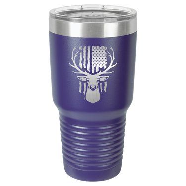 Deer With Flag Design Tumbler